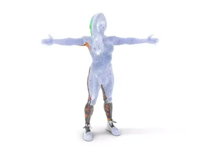 Neon Cyberpunk Warrior model pack Low-poly 3D model