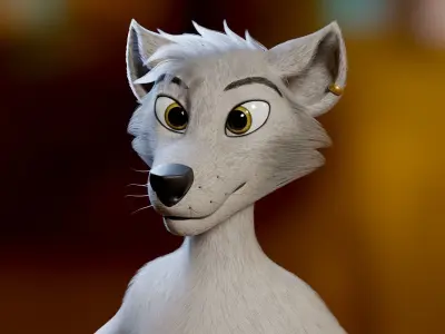 Victor Anthro Wolf Low-poly 3D model