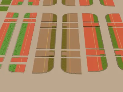 Urban City Lowpoly Asset Pack  Free low-poly 3D model
