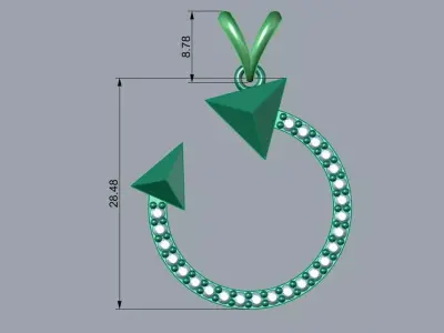 Single pendant or necklace 3D print model