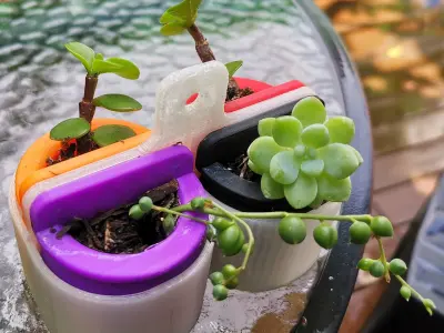 Mini Magnetic Flower Pot 3D print model