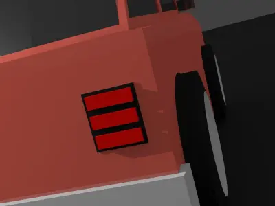 Poly Red Car Free 3D model