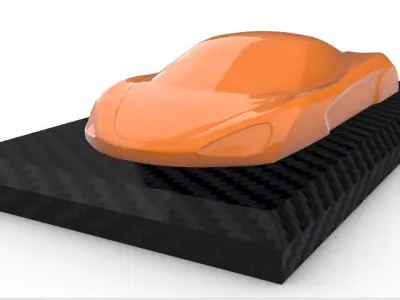 Mclaren Print 3D carbon fiber car - orange 3D print model