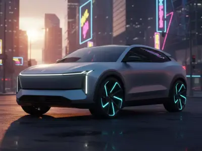 Sci-Fi Futuristic Electric SUV Concept Stylized 3D Vehicle Low-poly 3D model