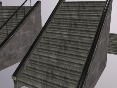 Stairs Gothic Pack Low-poly 3D model
