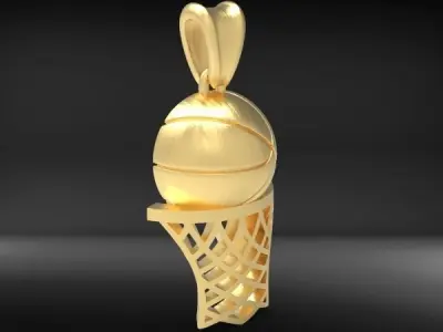 Basketball Net Necklace Pendant Charm Sport Jewelry 3D print model
