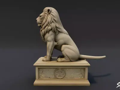 Lion Statue V1 Low-poly 3D model