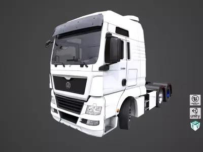 Generic Heavy Truck White Chassis 04 Generic All PBR Textures Low-poly 3D model