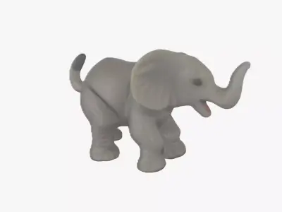 Elephant cartoon Low-poly 3D model
