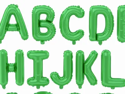Balloon Alphabet Green 3D model