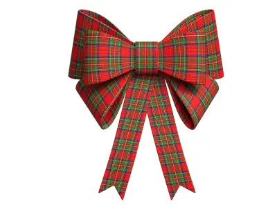 Christmas Bow Ribbon 01 Low-poly 3D model