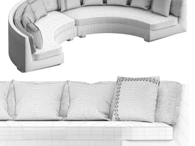 MARIE Sectional sofa By VOLPI low poly 3d model Low-poly 3D model