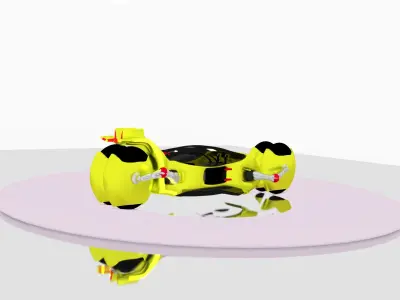  Futuristic Bike Low-poly 3D model