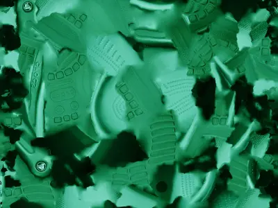 CROCS 3D FLIP-FLOP - GREEN - SLIPPERS Low-poly 3D model