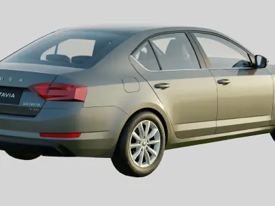 Skoda Octavia 2019 Base Model Low-poly 3D model