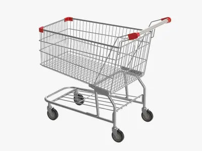 Shopping Cart Low-poly 3D model