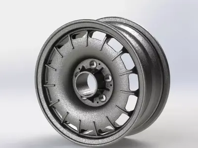 1980 model Mercedes Benz wheel rim 14 inch Low-poly 3D model