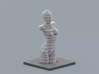 Modern Female Sculpture Low-poly 3D model