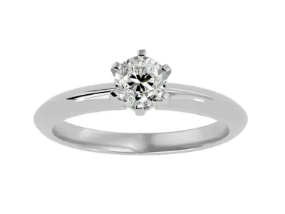 Solitaire ring model 3D print model 4