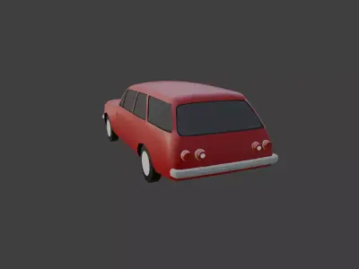 Low-poly game-ready 1975-1979 Chevy Caravan Low-poly 3D model