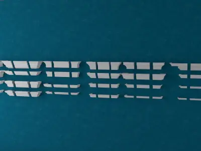 Set of Cornice Moulding Profiles Including Corner  Low Poly 3D model