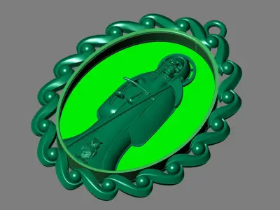  santa muerte holy death small size pendant 3D STL 3DM skull 3D print model