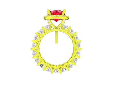 A7670 Luxury Halo Diamond Eternity Engagement Ring 3D print model