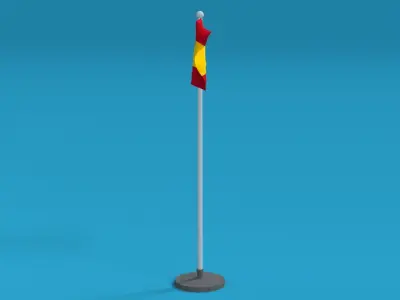 Low Poly Seamless Animated Spain Flag Low-poly 3D model