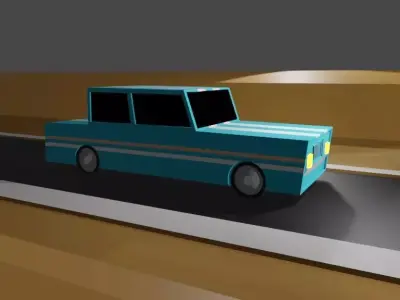 Luxury car Low-poly 3D model