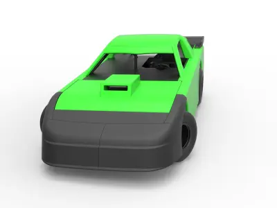 New Zealand Super Saloon race car while turning Scale 1 to 25 3D print model