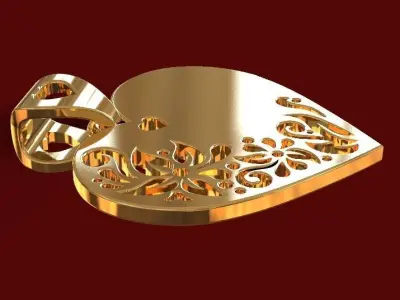 3D print model heart pendant  3D print model