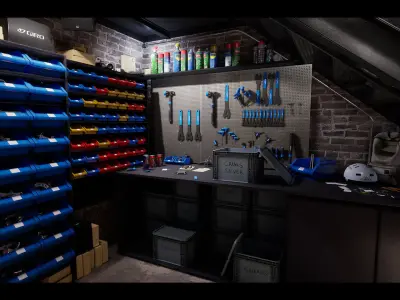 Bike Shop Environment Game Ready Unreal Engine FBX Low-poly 3D model