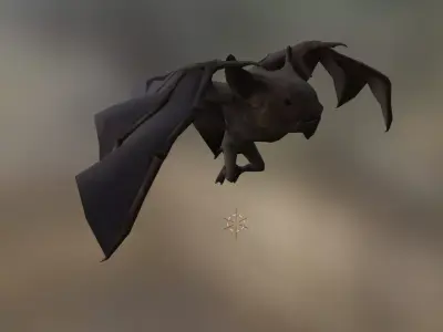 bat with animation Low-poly 3D model