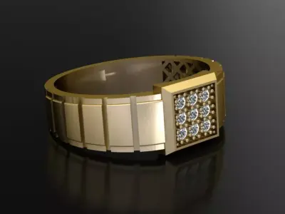 Simple Luxury Ring for men 3D print model