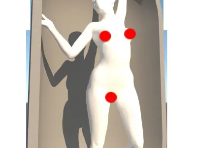 girl relief painting 3D model