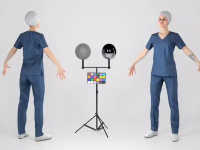 Surgical doctor female ready for animation 162 Low-poly 3D model