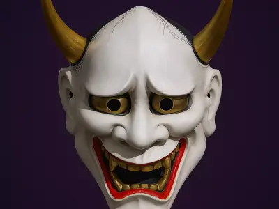  Japanese Hannya Painful Laugh Nipponese mask toy 3D print model