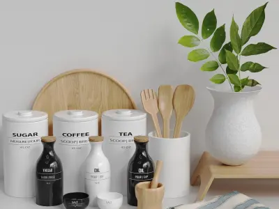 Decor kitchen set 01 3D model