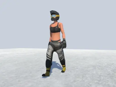 Dirt biker- Avatar Female Biker Low-poly 3D model