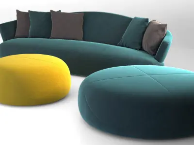 Giorgetti SOLEMYIDAE sofa and pouff  3D model