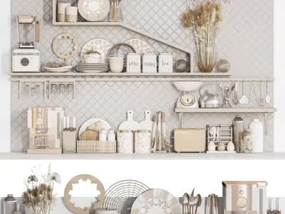 kitchen accessories Low-poly 3D model