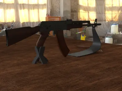 Russian AK-74 Assault Rifle 3D Model Low-poly 3D model