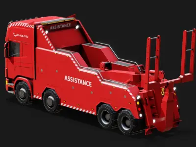 Wrecker Truck Low-poly 3D model