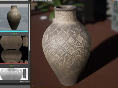 Clay jug - Game-Ready - AR VR Low-poly 3D model