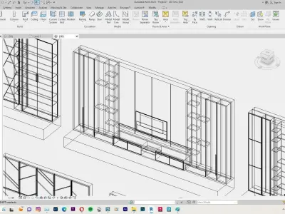 Accent wall Decorative Wall Panels Backdrop Revit Family  3D model