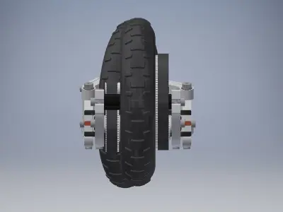 2 wheel electric inline board 3D model