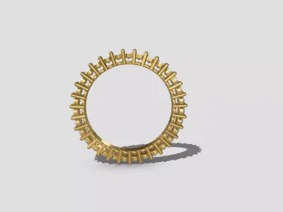 Eternity Ring 2mm Gemstones Prong Set 3D print model