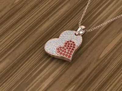 Heart Pendant 3D print model shop
