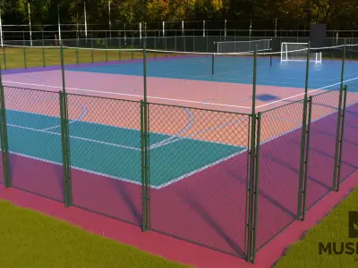 Sport area Low-poly 3D model
