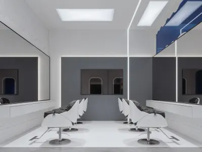 modern hair salon interior 3D model